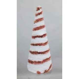Euronatale DEC.Draht Rosa/Weiß konischer Baum 60 cm, Siehe Foto, Einheitsgröße