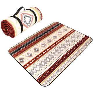 Colrid Extra große Picknickdecke 150x200 cm wasserdicht – Outdoor Matte für Camping, Strand & Wiese, Beige gestreift (Beige, 2-4 Erwachsene)
