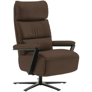 Schöner Wohnen Fernsehsessel , Braun , Metall , Echtleder , Nappaleder , 74x111x85 cm , Goldenes M , Fußauswahl, Lederauswahl, Stoffauswahl , Wohnzimmer, Sessel, Ledersessel