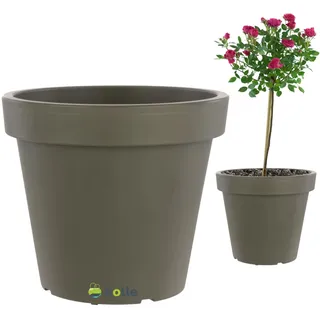Großartig Blumentopf Übertopf Groß 55 L Blumenkübel 58 x 53 cm Grauer Stein Rollbasis Transporträder, Wachsende Gartenbäume, ideal für auf einen Stamm aufgepfropfte Pflanzen, Pflanzkübel Kunststoff
