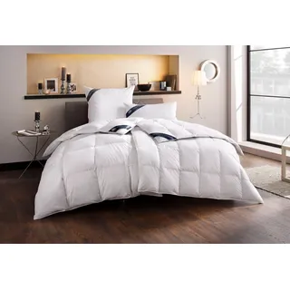 Daunenbettdecke + Kopfkissen HAEUSSLING "Kristall Edition", weiß, B/L: 155cm x 220cm Anzahl Teile 1, B/L: 80cm x 80cm Anzahl Teile 1, Bezug: Baumwolle Füllung: Entendaune/-feder, leicht, Bettdecken Bezug: 100% Baumwolle. Kopfkissen Bezug: 100% Baumwolle. Bettdecken Füllung: 60% Entendaune, 40% Entenfeder. Kopfkissen Füllung: 85% Entenfeder, 15% Entendaune, Bettwaren-Sets, Daunenbettdecke + Kopfkissen, Spar-Set in verschiedenen Wärmeklasssen