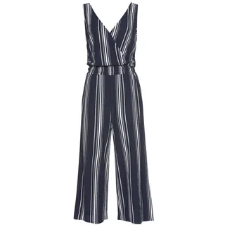 LASCANA LASCANA, Culotte-Overall aus strukturierter Ware, sommerlicher Jumpsuit mit Streifen, blau