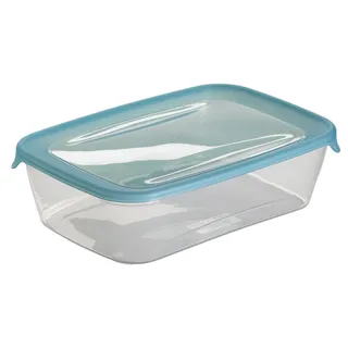 Curver 180690 Fresh'N Go Frischhaltedose, dicht verschließbar, rechteckig, Polypropylen, transparent/blau, Polypropylen, transparent/blau, (2L) FR