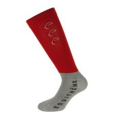 Equitheme Socken Compet, rot hellgrau, 31-35, Satz von 2 Paaren