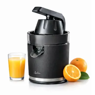 Jata JEEX1712 Elektrische Orangenpresse, 120 W, 2 abnehmbare Kegel unterschiedlicher Größe, auslaufsicher, mit Hebel für mehr Effizienz, BPA-frei