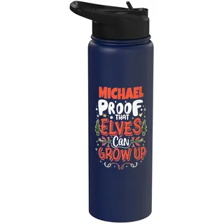 Elf Michael Funny ChristmasMichael Name Personalisiert Stainless Steel Insulated Water Bottle