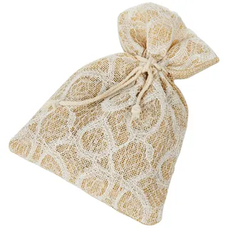 Mopec A223 Burlap Tasche mit Blonde, Elfenbein, 12,5 x 17,5 cm, 24 Stück, Einheitsgröße