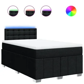 vidaXL Boxspringbett mit Matratze Schwarz 120x200 cm Stoff - Schwarz