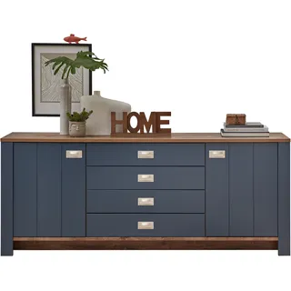 Innostyle Sideboard »DIJON«, (1 St.), 2 türig, 4 Fächer, 4 Schubladen, 2 Einlegeböden, Softclose Innostyle blau