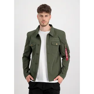 Hemdjacke ALPHA INDUSTRIES "Alpha Overshirt", Damen, Gr. S, grün (schwarz olive), Obermaterial: 100% Polyester, Jacken Hemdjacke