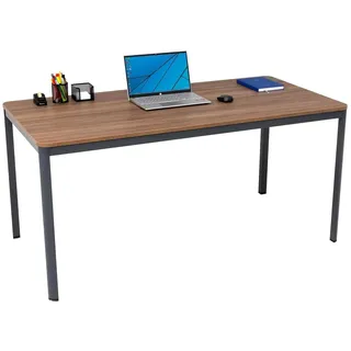 furni24 Schreibtisch Nova 120x80x75cm, Nussbaum, Einfache Montage, Arbeitstisch, Bürotisch, Küchentisch, Esstisch, Druckertisch Büro-Möbel Computertisch Gaming-Tisch Mehrzwecktisch