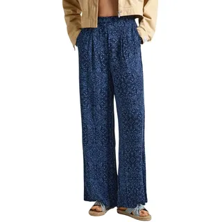 Pepe Jeans Damen Colette Print Hose, Blau (Sea Blue), XL
