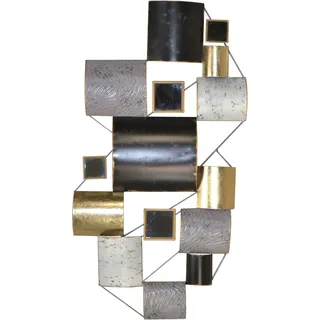 HOFMANN LIVING AND MORE Wanddekoobjekt »Wanddekoration« Wandobjekt aus Metall, geometrische Formen, grau
