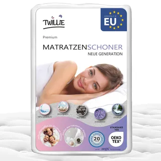 Twillie – Matratzenschoner 80 x 200 cm Wasserdicht - Matratzen-Topper zertifiert Oeko-TEX® Aegis® - Atmungsaktive Matratzenauflage – Hygienischer Anti-Milben Matratzenbezug - 20 Jahre Garantie