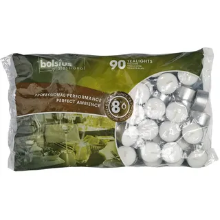 540 St. Bolsius Teelichter Brenndauer bis zu 8 Stunden, Paraffin Wachs, Kerzen in Weiß mit Silberschale für Windlichter, die Gastro/Gastronomie & Weihnachten - Großpackung mit Langer Brennzeit