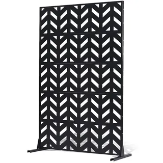 Vevor Paravent, 120x50,8x183 cm, Raumteiler für den Außenbereich, freistehende Trennwand mit Ständer, dekorativer Garten-Sichtschutz, Raumtrenner für Balkon, Terrasse, Innenbereich, Schwarz