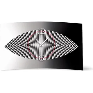 Digital Art grau Designer Wanduhr modernes Wanduhren Design leise kein ticken DIXTIME 3D-0280 - Weiß