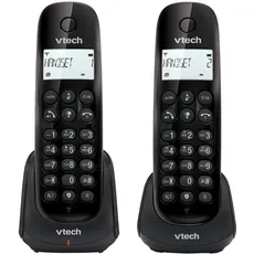 VTech CS1451 DECT Telefon Schnurlos 2 mobilteile mit Anrufbeantworter, Freisprechfunktion, Anrufersperre, Anrufererkennung/Anklopffunktion, Hintergrundbeleuchtetem Display, ECO Modus Geringe Strahlung