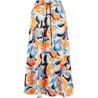 Urban Classics Aop Satin Midirock - Magic Mango Abstract - S