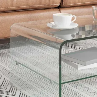 vidaXL Couchtisch Transparent 98×45×31 cm Hartglas