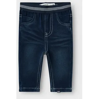 Slim-fit-Jeans NAME IT "NBMSILAS SLIM SWE JEANS 7025-TR NOOS", Jungen, Gr. 56, N-Gr, blau (denim blau), Denim/Jeans, Obermaterial: 79% Baumwolle, 16% Polyester, 5% Elasthan, kontrastfarbene Details, unifarben, slim fit knöchellang, Jeans Slim-fit-Jeans