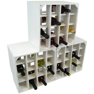 3er set Weinregal Flaschen weiß 16er 40cmx40x27cm Weinkiste Weinhalter
