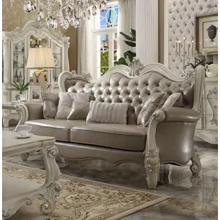 Dreisitzer 3 Sitzer Relax Sofas Lounge Sofa Leder Polster Couch Stoff Couchen - Grau