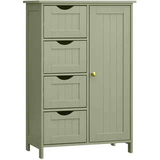 VASAGLE Badezimmerschrank schmal 30 x 55 x 82 cm Lorbeergrün