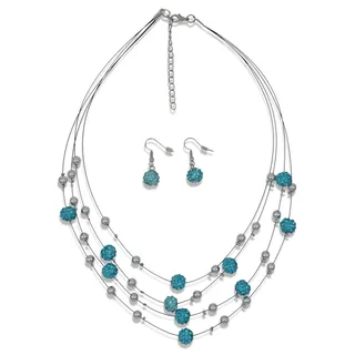 FIRETTI Blue Crystal Ketten Set Blau/Glasstein
