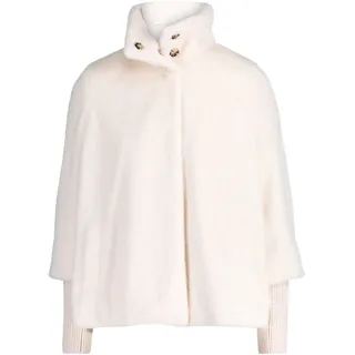 Fellimitatjacke ZERO "Fellimitat-Jacke mit Stehkragen", Damen, Gr. 42, beige (eggnog), Obermaterial: 100% Polyester Pol. recyc.., Jacken Fellimitatjacke