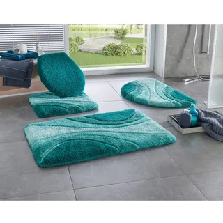 Badematte HAGEMANN Gr. 3, grün (mint), halbrund (50cm x 80cm ), 1 Stk., Badematten, Badematte