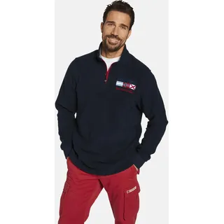 Fleecepullover JAN VANDERSTORM "Fleece-Sweatshirt SIETSE", Herren, Gr. XL, blau (dunkelblau), Obermaterial: 100% Polyester COOLMAX PES(Coolmax)., Sweatjacken Fleecepullover