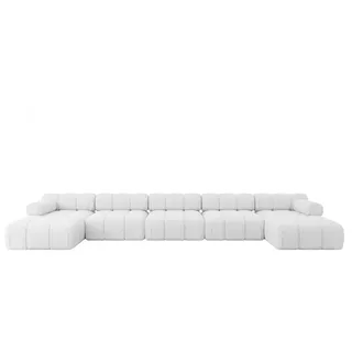 altdecor Eckcouch Tesso-U3 U-Form 8-Sitzer Weiß