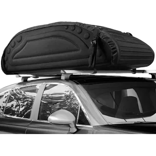 COSTWAY 400L Auto Dachbox Dachkoffer Gepäcktasche mit Transportbändern für Jeeps Autos SUV Schwarz