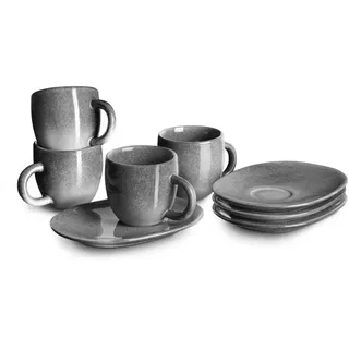 Springlane Espressotasse mit Untertasse 4 St. 0,1 l Grau