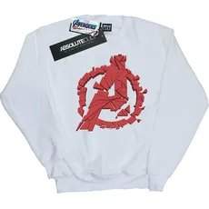 Marvel, Herren, Pullover, Avengers Endgame Zerschmetterte Logo Baumwolle Sweatshirt, Weiss, (3XL)