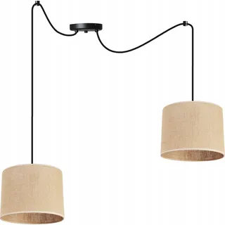 Hängelampe, Deckenleuchter, Lampenschirm 20 cm, Spinne - Schwarz, Weiß, Beige