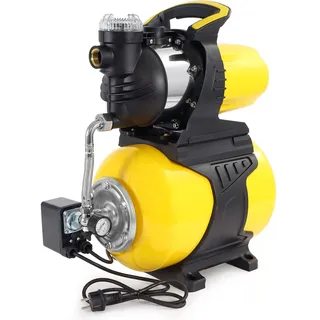 Wiltec Wiltec, Hauswasserwerk mit 24-L-Membrankessel, 5000 l/h Hauswasserautomat mit Druckschalter und Vorfilter, Gartenpumpe mit 50 m Förderhöhe, Wasserpumpe mit 8