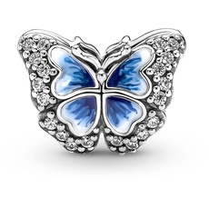 Bild von Moments Funkelndes Blauer Schmetterling Charm aus Sterling-Silber mit Cubic Zirkonia - Kompatibel Moments Armbänder, 790761C01