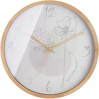 Casablanca by Gilde Wanduhr One Line Flower 41,5 cm 50419 beige