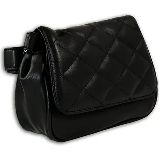 New Bags 2in1 Damen Hüfttasche Gürteltasche schwarz gesteppt Ziernähte D2OTD5025S - Schwarz