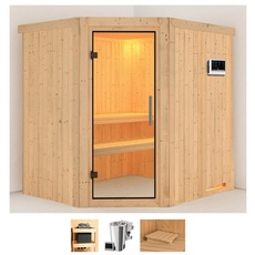 Bild von Sauna »Laila«, (Set), 3,6-kW-Bio-Plug & Play Ofen mit externer Steuerung beige