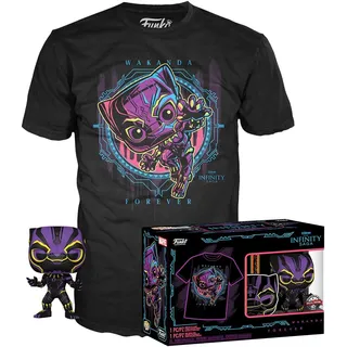 Funko Pop Blacklight – Black Panther Pop & Tee XL