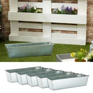 6 Stück Pflanzkübel Übertöpfe für Europaletten 38x13x9 cm