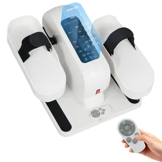 sportnow Mini Ellipsentrainer Untertisch Elektrischer Crosstrainer Weiß