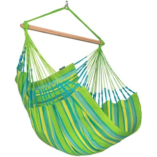 La Siesta Hängesessel , Gelb, Grün, Hellgrün , Holz, Textil , Bambus , 110x160x180 cm , wetterbeständig, UV-beständig, regenabweisend , Gartenmöbel, Gartenschaukeln, Hängesessel