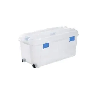 Curver 243731 Aufbewahrungsbox TOTEM Box 80L, transparent / blau Transparent, Blau 1 St.