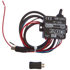 Bild M172 Fahrrad Laderegler USB (Mini B). Betrieb von Navigationsgeräten, PDA's, MP3-Playern. Eingangsspannung 6 V/AC. Mit LED-Anzeige. Eingebauter Umschalter