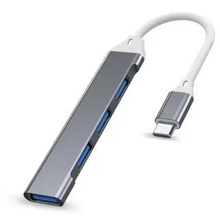 4-Port USB 3.0 Hub, High-Speed Typ-C Splitter, 5Gbps für PC & Zubehör - Grau
