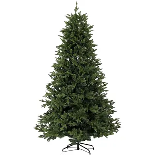 Relaxdays Weihnachtsbaum, 150 cm, Nordmanntanne, mit Ständer, PVC Spitzen, naturgetreuer Tannenbaum, grün